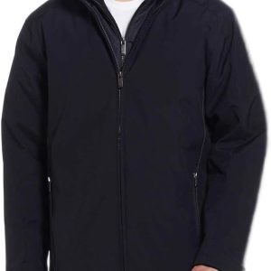 Men’s Ultra Tech Removable Fleece Lined Hood Jacket (Black,Large)