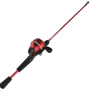 Slingshot Spincast Reel and Fishing Rod Combo, 5-Foot 6-Inch 2-Piece Fishing Pole, Size 30 Reel, Right-Hand Retrieve, Pre-Spooled with 10-Pound Zebco Line